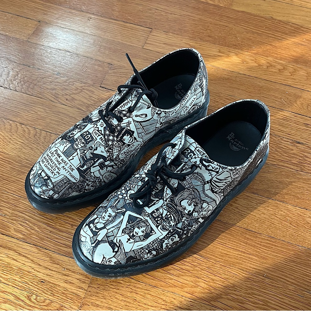 MARK WIGAN X DR. MARTENS 1461 Shoes, black and white, women’s size 9